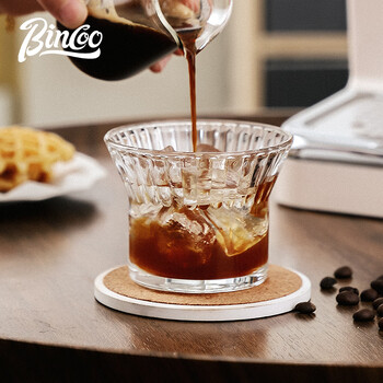 Bincoo美式咖啡杯玻璃杯咖啡dirty竖纹下午茶夏天冰美式手冲杯
