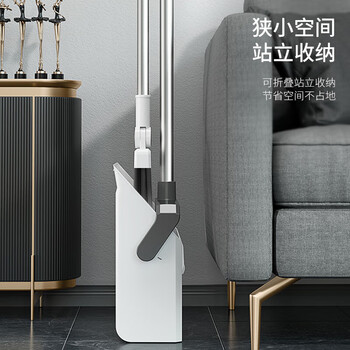 佳帮手双梳齿扫把簸箕套装家用扫地扫帚两件套旋转笤帚折叠梳齿畚箕