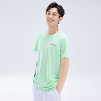 薰风（KUMPOO）羽毛球服速干短袖男凉感T恤女上衣休闲服K242U01113 牛油果绿 2XL