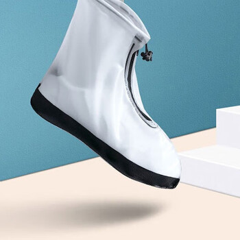 米波迪（Meebordi）雨鞋套防雨防滑鞋套加厚耐磨底成人雨靴男女仿硅胶水鞋套 粉边L