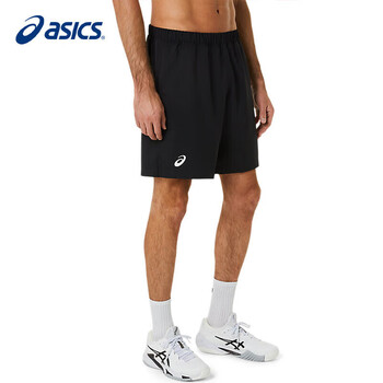 亚瑟士（asics）男式夏季透气速干运动跑步短裤男 2041A261-001澳网黑色 L