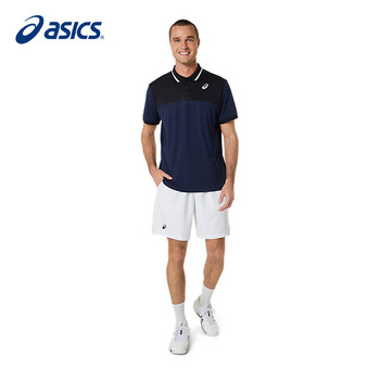 亚瑟士（asics）男式透气速干运动跑步法网9英寸短裤男 2041A261-100法网白色 L
