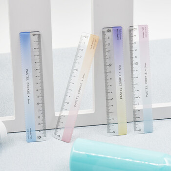 国誉(KOKUYO)15CM波浪直尺学生办公高考用透明刻度尺子 亚克力尺 星海绿粉 WSG-CLV15GP