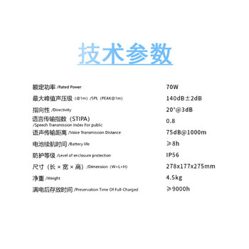 贝塔斯瑞（BETA THREE）小型应急便携防水特种强声驱散器特种强声驱散器应急指挥管理精准定向安全疏散预警训练多国翻译