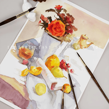 马蒂尼棕瘦子水彩毛笔松鼠毛油画颜料水粉画笔单支1098-14