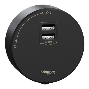 施耐德电气轨道插座插排接线板/拖线板建议搭配银/黑轨道2USB口适配器黑色 施耐德电气轨道插座插排接线板/拖线板建议搭配银/黑轨道2USB口适配器黑色