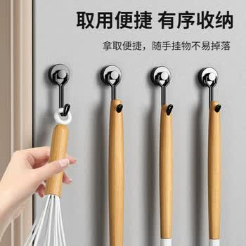 欧唛（oumai）强力磁铁挂钩免打孔磁吸挂钩G16黑色5个装可旋转磁钩吸铁石强磁力磁性挂钩3C数码全网低价
