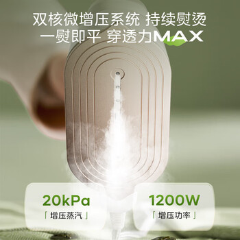 美的（Midea）手持挂烫机【增压速熨 】除菌除螨 干爽不湿衣 90°旋转手柄 迷你挂烫机便携小云朵电熨斗 YBJ12JD