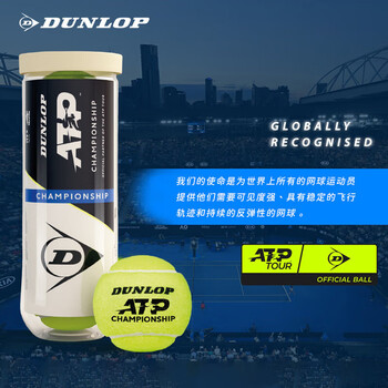 邓禄普（DUNLOP）网球ATP巡回赛用球3粒胶罐训练球整箱24筒601626新老包装交替发货