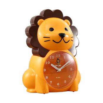 闹钟大铃声男女孩小学生用床头贪睡夜灯光儿童卡通 黄色小狮子 语音双