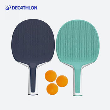 迪卡侬乒乓球拍横拍塑料防水乒乓球套装(两拍三球)-2941351 迪卡侬乒乓球拍横拍塑料防水乒乓球套装(两拍三球)-2941351