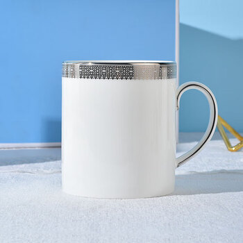 WedgwoodVera Wang王薇薇白金蕾丝马克杯 陶瓷婚宴主题杯450ml