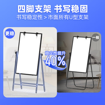 BBNEW 升级款60*90cm支架式白板写字板双面书写可升降可折叠翻转办公家用教学黑板儿童绘画板NEWS-F6090