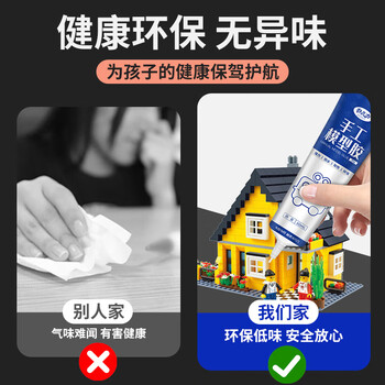 非凡力手工模型胶502强力乳白胶补乐高积木美术塑料模型专用胶透明速干万能瞬间液体胶1支盒装60ml