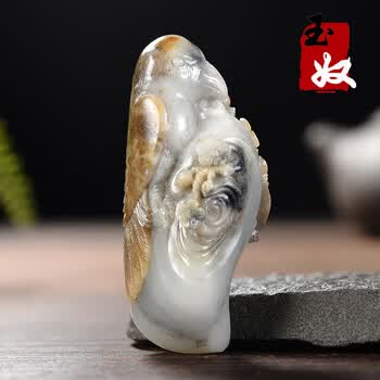 和田玉青花籽料把件型号规格- 京东