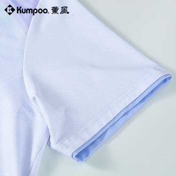 薰风（KUMPOO）羽毛球服短袖赛事系列速干透气熏风比赛球服KW-4107 男款浅紫 4XL