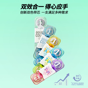 乐普升原纸色隐形修正带小学生用双头高颜值大容量实惠装米黄色涂改带初中改正带开学文具9932-3+9932A-2