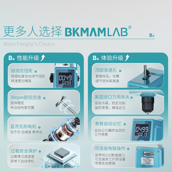 BKMAMLAB 顶置搅拌器实验室电动数显悬臂式样品混匀搅拌设备 【40L】数显款BKD-120S