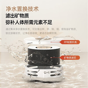 JMEY集觅 台式即热饮水机 桌面台式小型饮水器 便携家用两档水量智能双显抗菌水箱【T2白色】