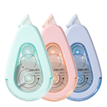 得力（deli）【消音】3只装90米彩色简约款软硅胶耐摔修正带 高颜值轻音涂改顺滑涂改带  