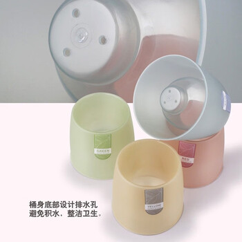 JAJALIN厕所软毛长柄 不锈钢清洁刷子卫生间洁厕刷 带底座马桶刷 北欧黄