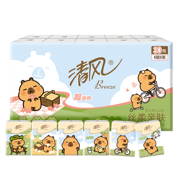 清风【李昀锐同款】卡皮巴拉手帕纸4层6张*30包 湿水不易破 清风【李昀锐同款】卡皮巴拉手帕纸4层6张*30包 湿水不易破