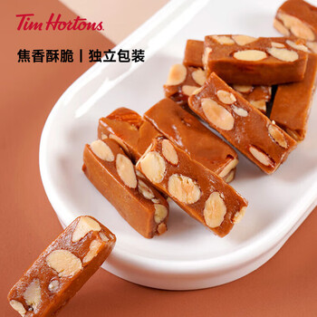 Tim Hortons Tims咖啡伴侣太妃糖果休闲零食酥脆奶糖进口奶油海盐味110g罐装	