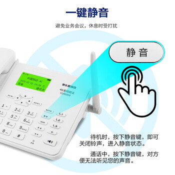 泰丰888全网通4G5G无线插卡座机固定电话机录音移动联通电信广电插卡CORD890F-32G内存卡白色