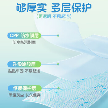 晨光(M&G)文具15张(大3中10小2)磨砂透明自粘包书皮保护套小学生课本书皮包书膜16K/A4