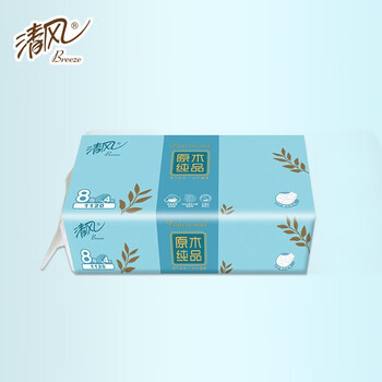 清风卷纸4层厚实140克24卷家用商用卫生纸厕所纸巾整箱B208AQ卷筒