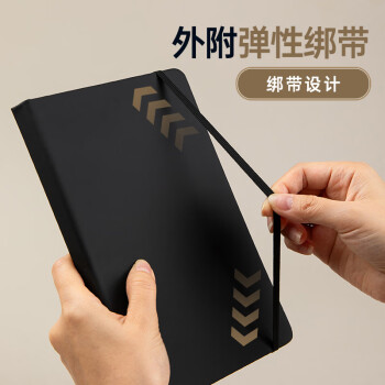 齐心（Comix）商务经典硬皮面笔记本 25K122张办公记事本 会议记录教案日记用品A5黑色 C5902