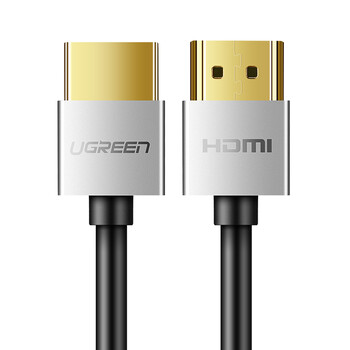 绿联HDMI线4K HDMI数字高清线2.0 3D视频线 笔记本电脑连接电视显示器投影仪 2米 银白色 30478