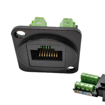 正鑫远  D型电话插座免打模块接线 电话延长线保护转接头黑色对接6P4C