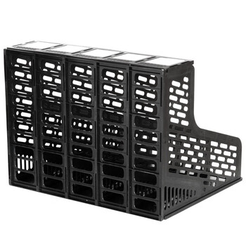 得力（deli）五联镂空文件框9838 桌面栏书立架档案收纳盒带标签资料文件置物架书本资料收纳神器 黑色