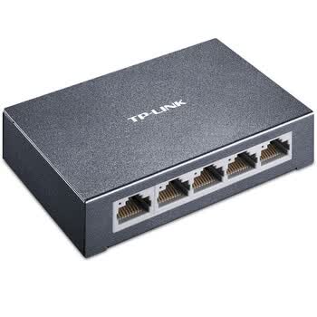 TP-LINK 5口百兆桌面式交换机网络网线分流器分线器集线器小型迷你高速家用商用组网 钢壳机身 TL-SF1005D