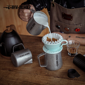 MHW-3BOMBER轰炸机咖啡拉花缸尖嘴拉花杯奶泡杯拉花神器不锈钢专业器具打奶缸