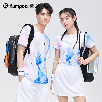 薰风（KUMPOO）羽毛球服短袖赛事系列速干透气训练比赛运动服KW-4206 女款粉色 L