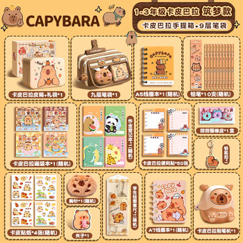 名遇卡皮巴拉文具礼盒套装8-14岁男孩女孩生日礼物儿童小学生一年级开学大礼包儿童生日伴手礼礼物