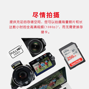 闪迪（SanDisk）256GB SD内存卡 U1 C10 至尊高速存储卡 读速150MB/s 全高清视频 数码相机理想伴侣