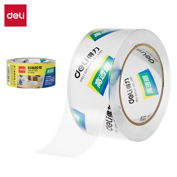 得力（deli）【超级爆款】高品质高透明封箱胶带打包胶带 48mm*100y*50um(91.4m/卷) 1卷装 办公用品 30248