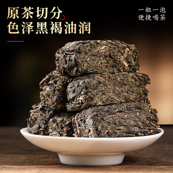 七春茶叶 安化黑茶500g金花茯砖茶熟 
 湖南特产独立包装送老丈人礼物