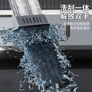 百家好世免手洗37cm平板拖把软手柄抑菌3布家用一拖净懒人拖地神器尘推