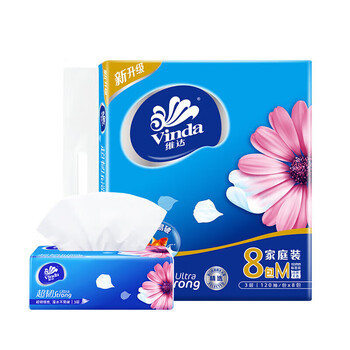 维达（Vinda）【食用油+抽纸】压榨本香菜籽油5L非转+V2889抽纸120抽8包*2提