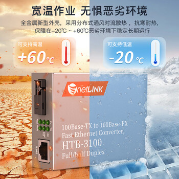 netLINK HTB-3100A 百兆单模单纤光纤收发器 光电转换器 A端 0-25KM 一台