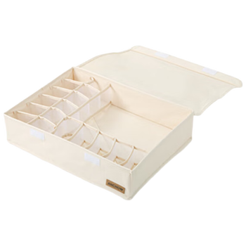 安巢 折叠衣物布艺收纳盒储物箱 三合一带盖内衣收纳盒AJ304