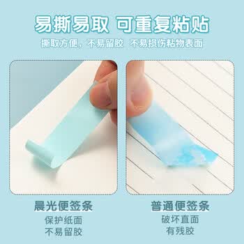 晨光（M&G）文具便利贴组合套装4色四分条标签贴76*76mm/76*51mm/76*19mm办公用品各1包