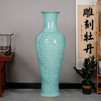 中国 青釉 青瓷 花瓶 青磁 花器 瓷器 花入 官 青釉瓷瓶价格报价行情- 京东