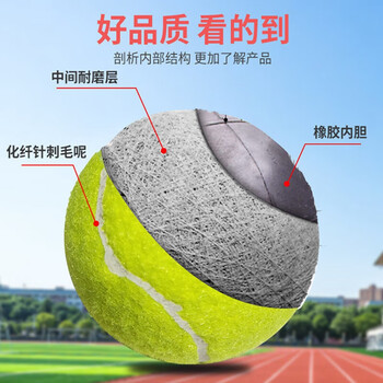 WEING高弹力耐打训练网球一级球单色原色网球 4个/筒