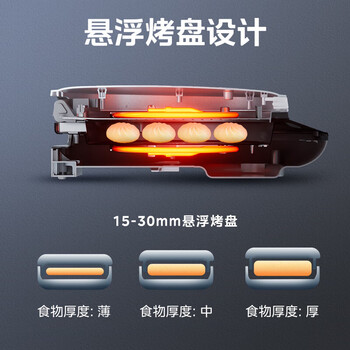 Midea美的下盘可拆 家用双面加热煎烤机 多功能烤肉锅加大加深三明治早餐机煎饼烙饼锅电饼档MC-JKE3073