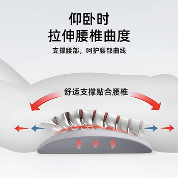 美物匠腰枕床上腰垫腰部支撑腰椎平躺睡觉神器垫腰腰突靠腰护腰枕 浅灰